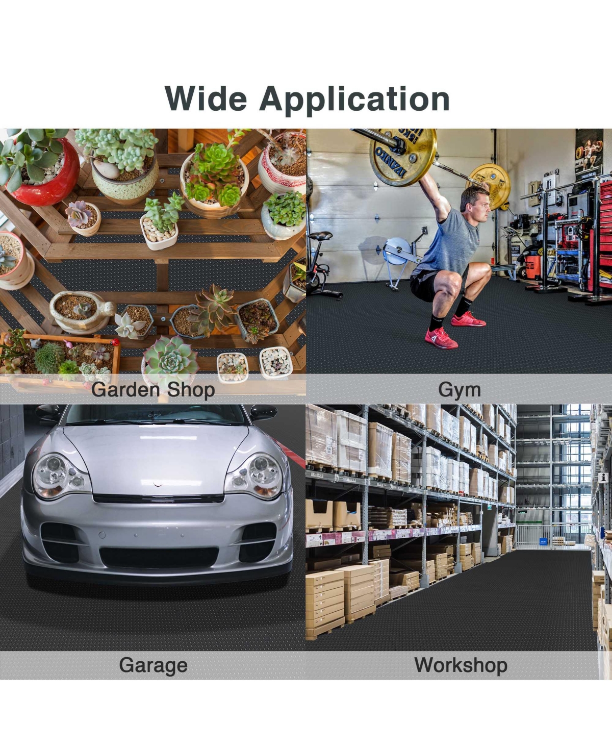 Yescom Garage Floor Mat Roll Diamond Car Parking Protect Cover Trailer Pvc 19.5x6.5 Ft - 17x7.5 ft black-diamond