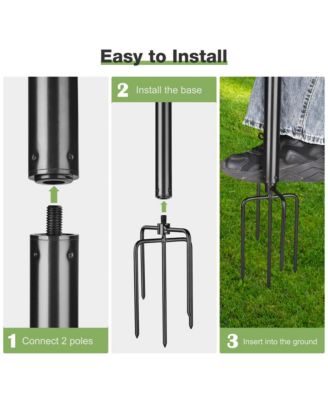 10 Ft String Light Pole Outdoor Metal Pole Aluminum Patio Backyard Party 2 Pack