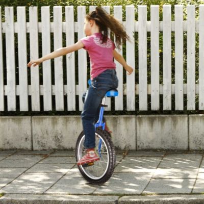 18 In Wheel Outdoor Unicycle Skid-proof Tire Fitness Bicycle Balance Training for Adults Teenagers Kids, Blue