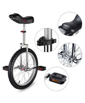 18 In Wheel Outdoor Unicycle Skid-proof Tire Fitness Bicycle Balance Training for Adults Teenagers Kids, Silver