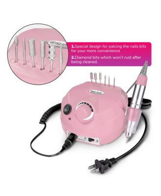 30000RPM Pro Pink Electric Nail Drill File Buffer 6 Bits Manicure Pedicure Kit
