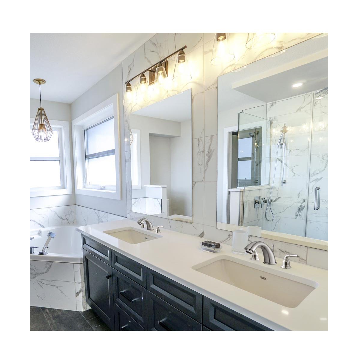 Aquaterior Faucet Bathroom Vessel Sink 3 Holes Lavatory Faucet w/ Drain