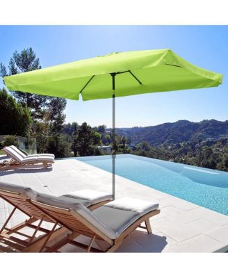 Rectangle Replacement Patio Umbrella Canopy Parasol Top Cover for 6 Ribs 6.5x10ft Umbrella