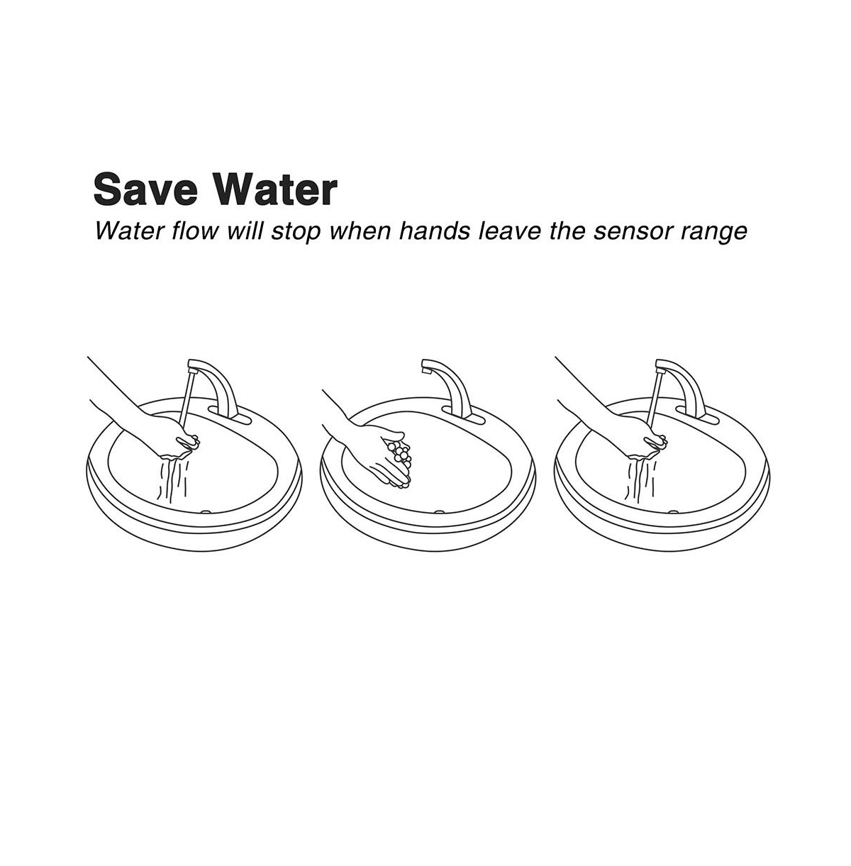 Yescom Automatic Sensor Bathroom Faucet 1 Hole Touchless Hot & Cold Above Counter Sink Mixer Tap