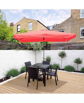 10x6ft Universal Replacement Umbrella Canopy with Tippet Top Cover Patio Beach