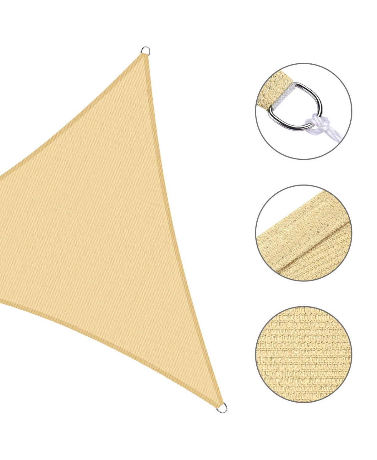 7 Ft 97% Uv Block Triangle Sun Shade Sail Canopy Outdoor Patio Pool Lawn Yard