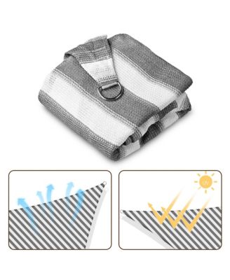 7 Ft 97% UV Block HDPE Triangle Sun Shade Sail Canopy Outdoor Patio Poolside