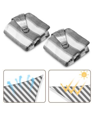 2 Pack 7 Ft 97% UV Block HDPE Triangle Sun Shade Sail Canopy Outdoor Poolside