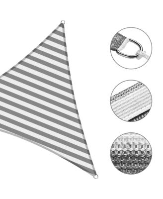 2 Pack 7 Ft 97% UV Block HDPE Triangle Sun Shade Sail Canopy Outdoor Poolside