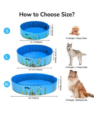 Foldable Pet Swimming Pool Anti-slip PVC Portable Bath Tub for Dog Cat Outdoor