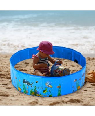 Foldable Pet Swimming Pool Anti-slip PVC Portable Bath Tub for Dog Cat Outdoor