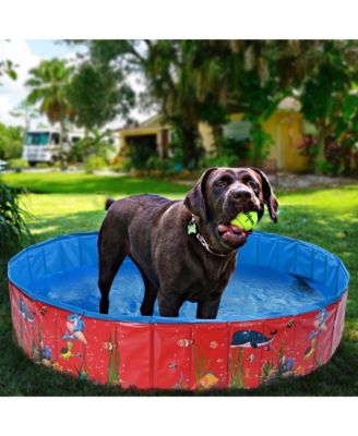 Foldable Pet Swimming Pool Anti-slip PVC Portable Bath Tub for Dog Cat Outdoor