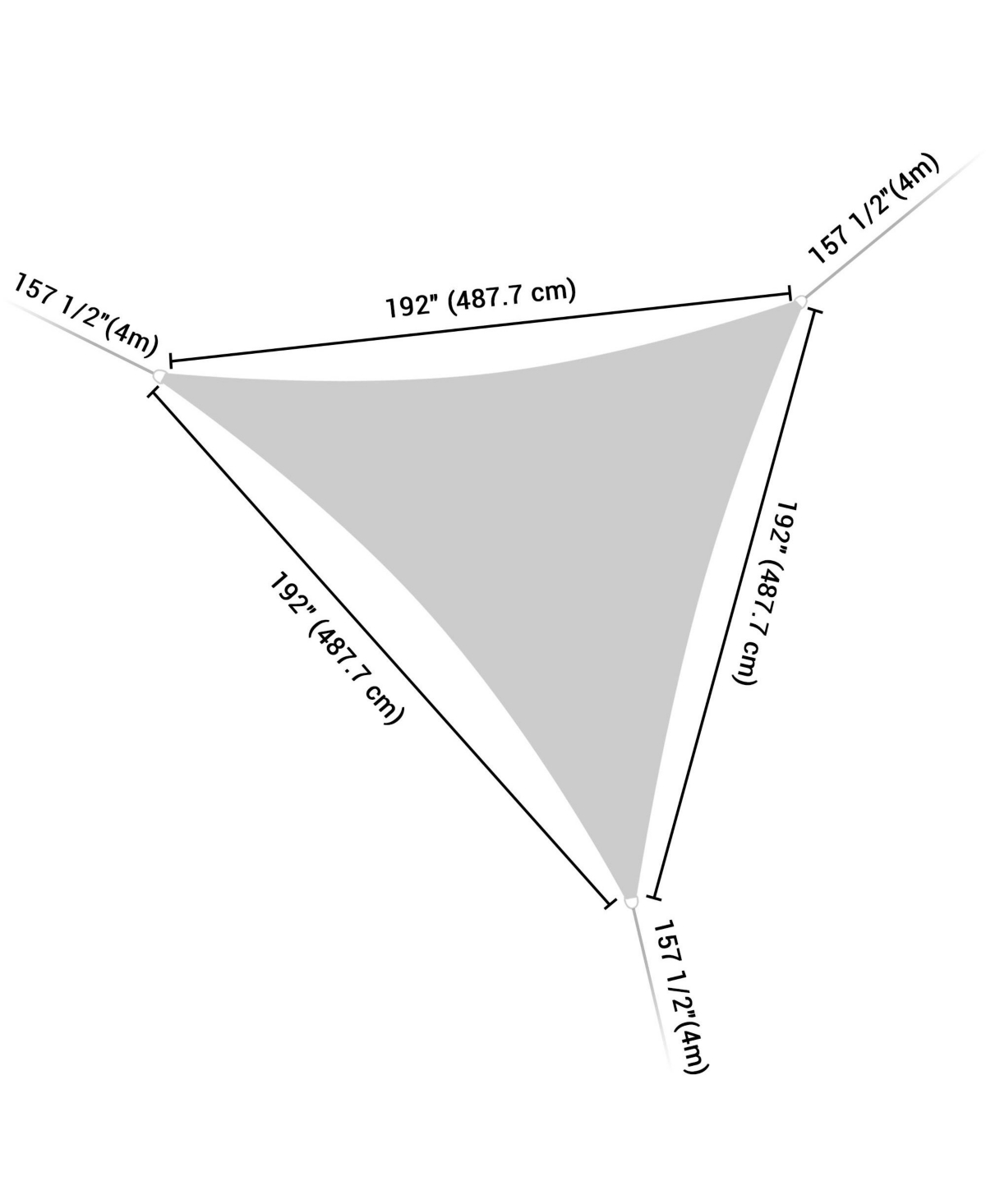 Yescom 2 Pack 16 Ft 97% Uv Block Hdpe Triangle Sun Shade Sail Canopy Outdoor Cover Net - Brown+white