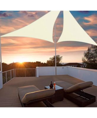 2 Pack 20 Ft 97% UV Block Triangle Sun Shade Sail Canopy Cover Net Outdoor Patio