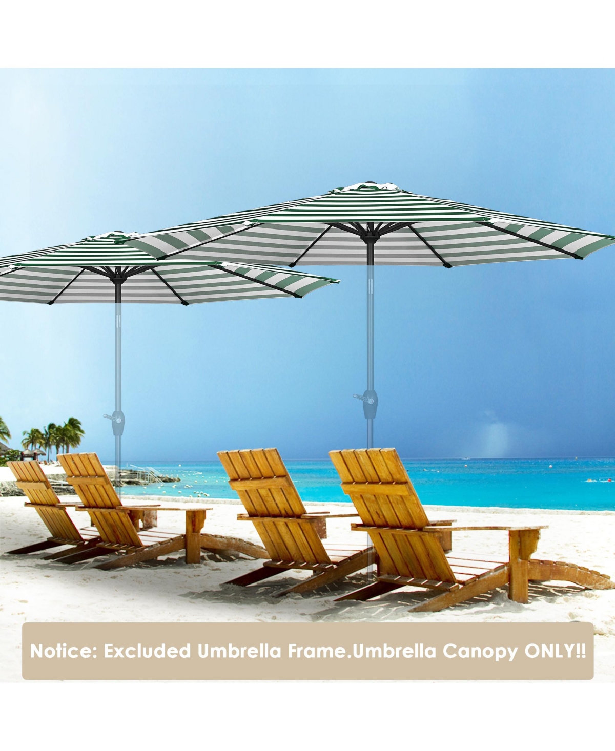 Ft Patio Umbrella Replacement Canopy Market Table Top Sunshade Cover Market