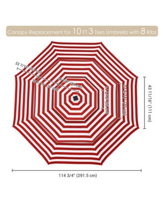 3-Tier Patio Umbrella Replacement Canopy Market Table Top Sunshade Cover