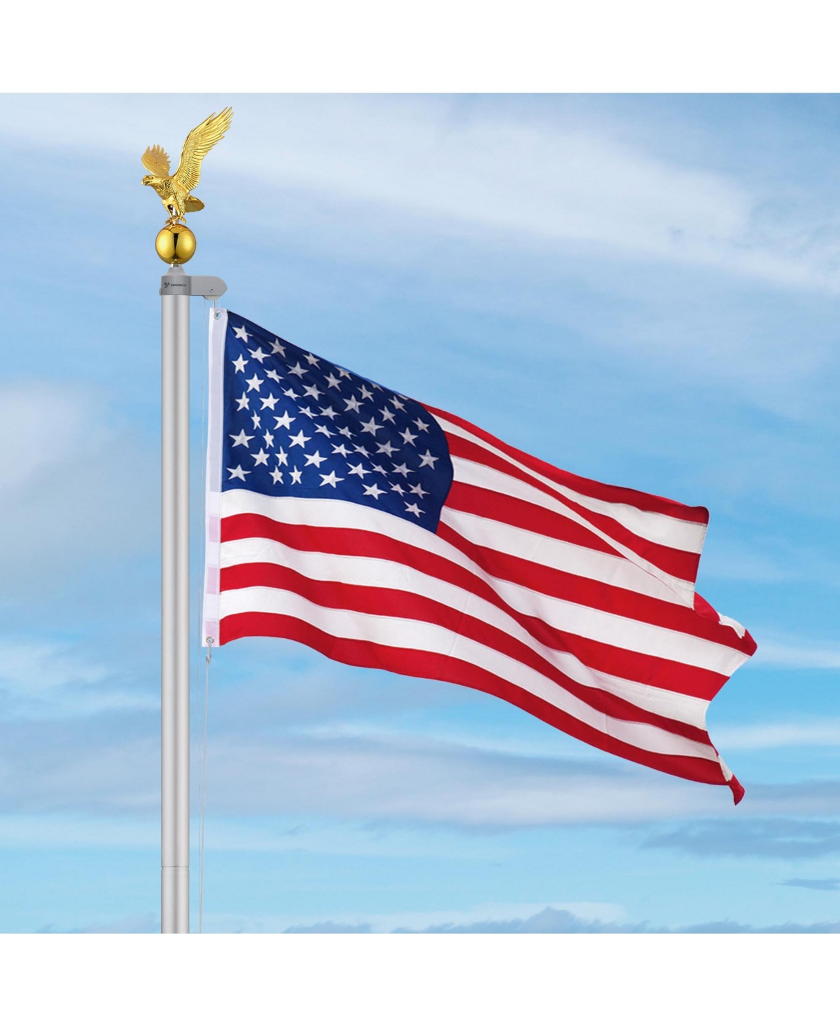 Yescom Flagpole Repair Parts Kit Topper Eagle Top Final Cleat Clip for 20/25/30 Ft Pole for 2