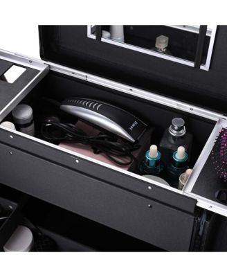 Rolling Makeup Case Trolley Cosmetic Organizer Hair Stylist Salon