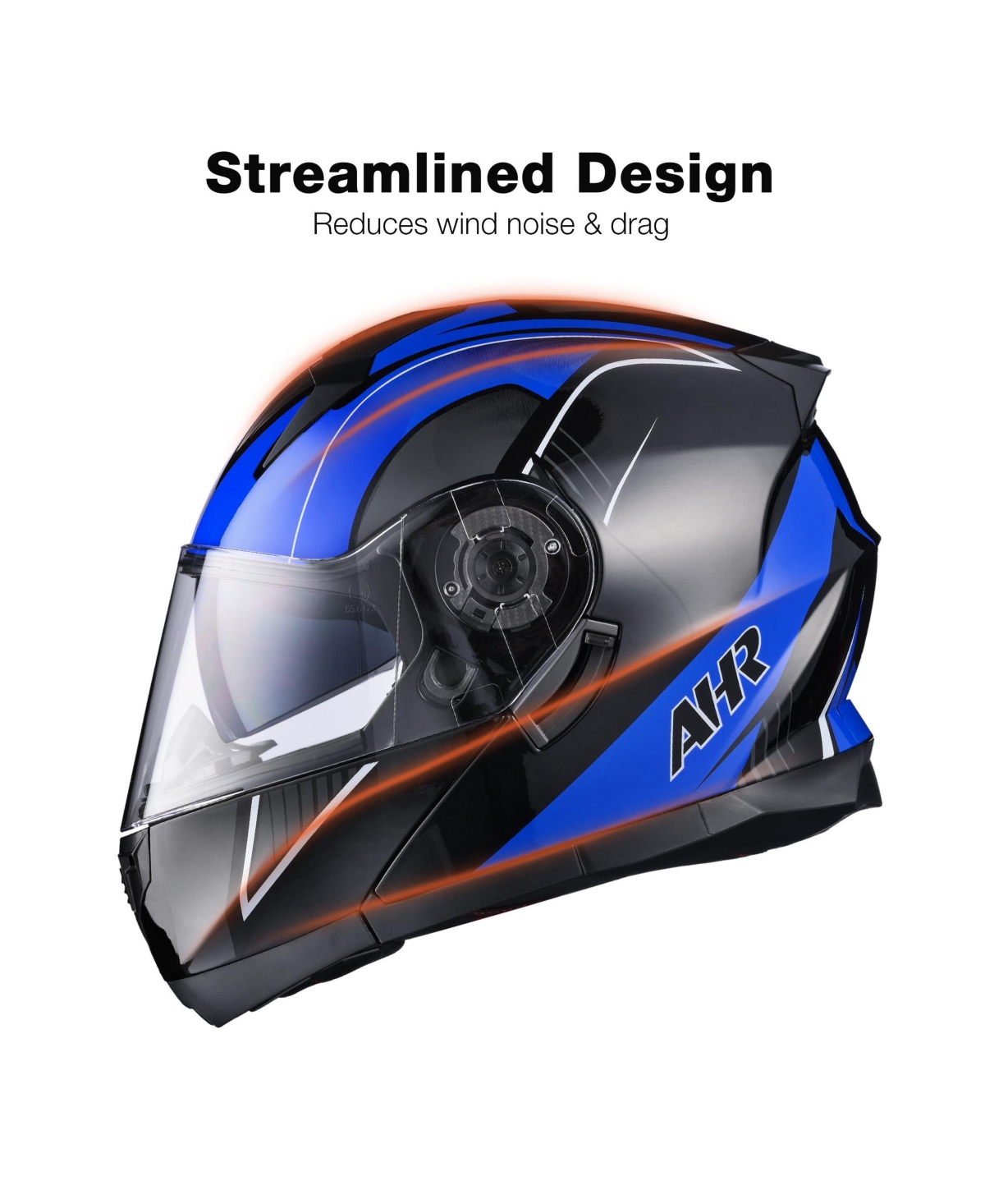 Ahr Run-M3 Modular Flip Up Helmet Full Face Dual Visor Dot Motorcycle Bike L