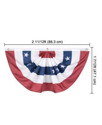 1.5x3 Ft USA Pleated Fan Flag Half Fan Banner American Bunting Decoration 2 Pack