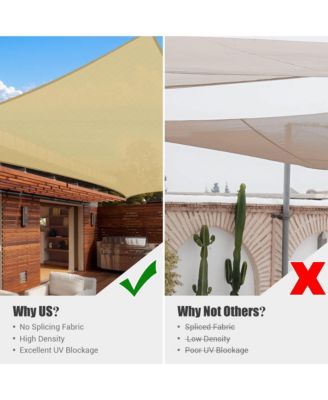 16x20 Ft 97% UV Block Rectangle Sun Shade Sail HDPE Canopy Patio Garden