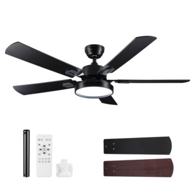 52" Ceiling Fan with Light Remote Control LED Chandelier Lamp 6 Speed Reversible