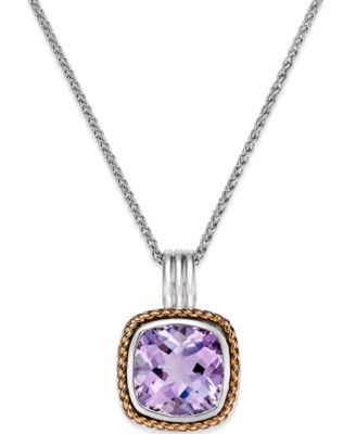 Macy's Amethyst Pendant Necklace (6 Ct. T.w.) In 18k Rose Gold And ...