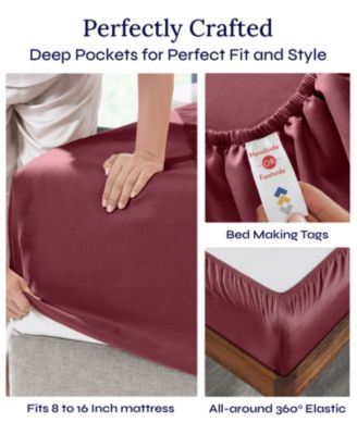 Soft Cotton 400 Thread Count  Cotton Sateen 4 Piece Sheet Set, King