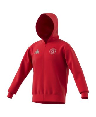 adidas Men's Red Manchester United 2024/25 Anthem Full-Zip Hoodie