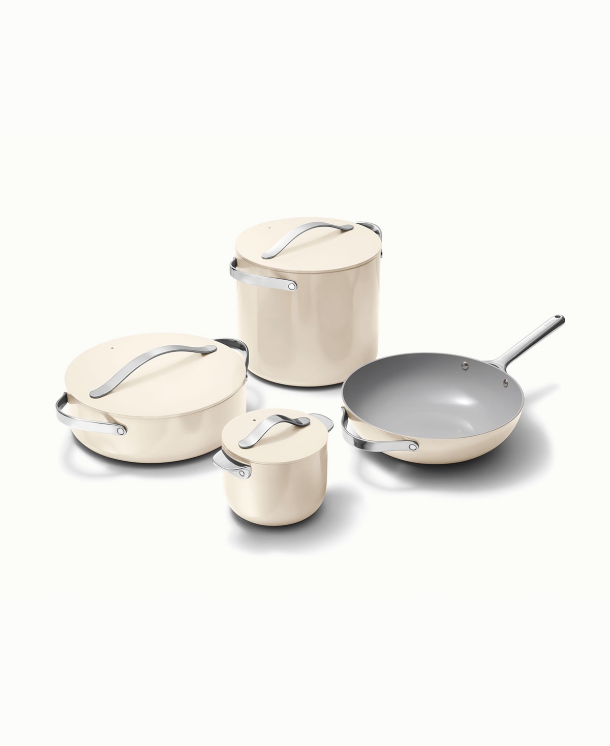 Caraway Cookware Plus Non-Stick 8 Piece Cookware Set - Cream