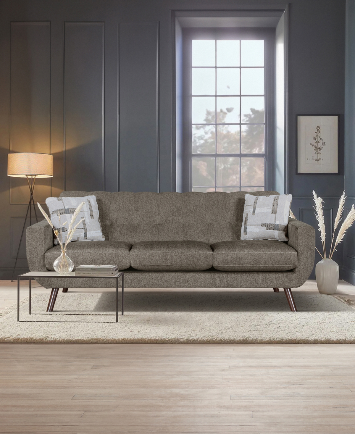 Homelegance White Label Lafael 87" Sofa In Brown
