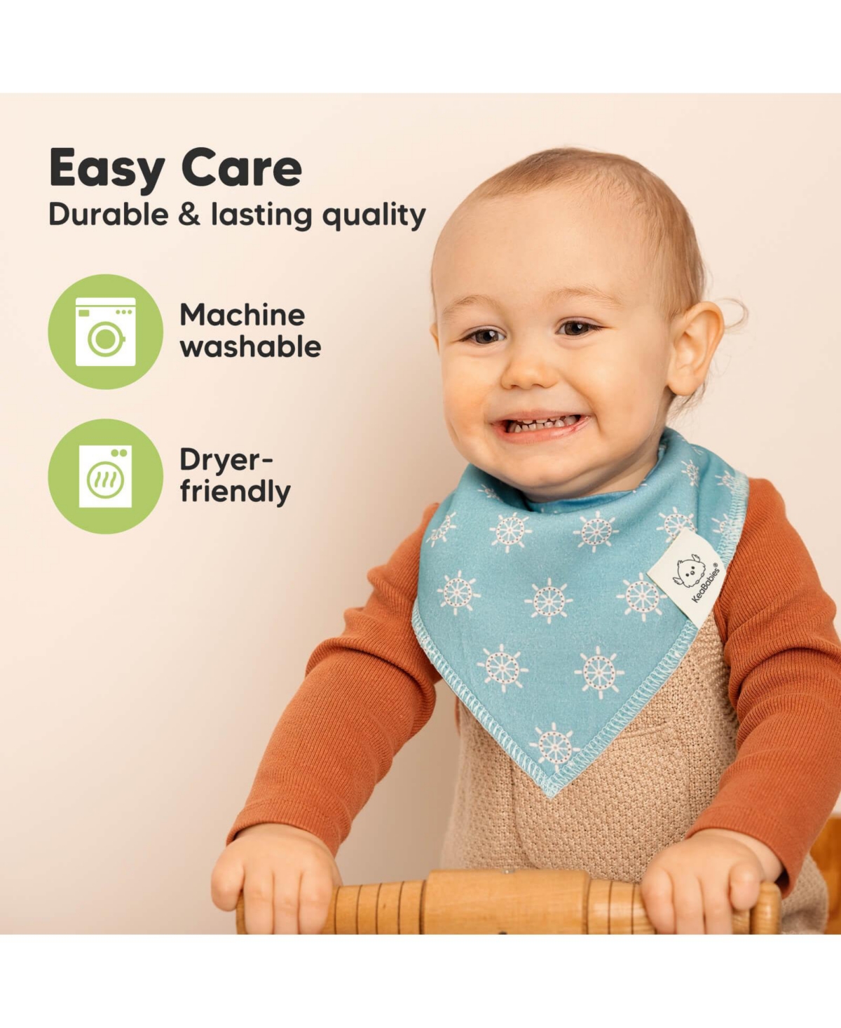 KeaBabies 8pk Organic Baby Bandana Bibs, Baby Drool Bibs for Baby Boy, Girl, Baby Bibs for Infant, Newborn