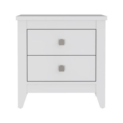 Breeze Four-Legged Modern Bedroom Nightstand, with Two Drawers