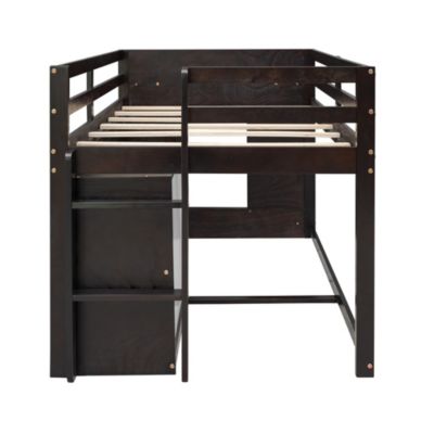 Streamdale Twin Size Loft Bed With Cabinet And Shelf
