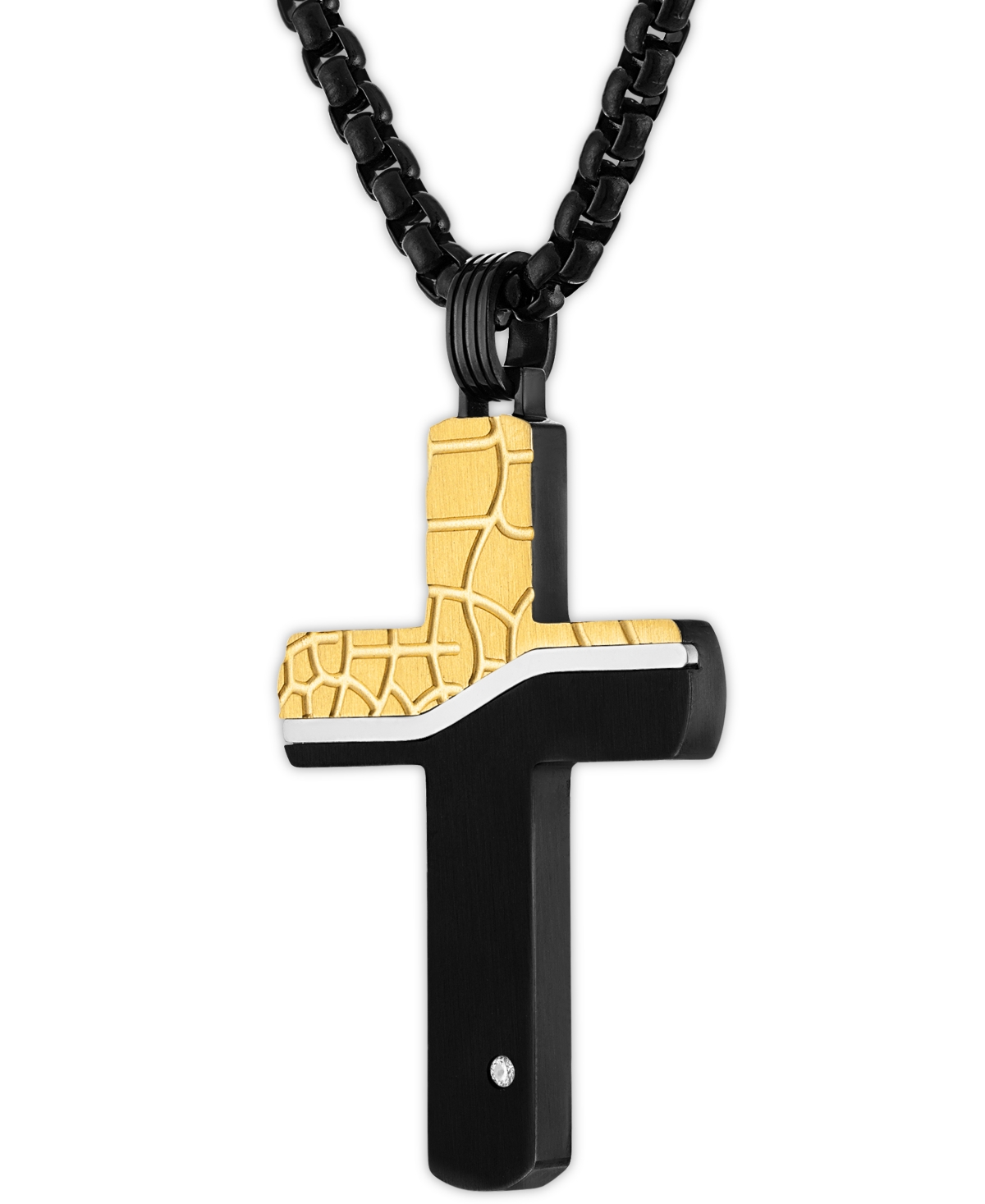 Esquire Men's Jewelry Diamond Accent Two-Tone Cross 22