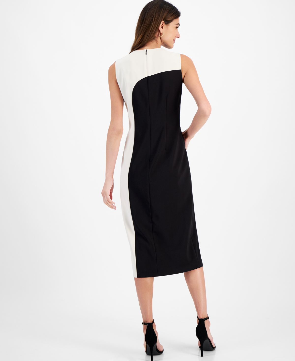 Anne Klein Women's Sleeveless Colorblocked Midi Dress