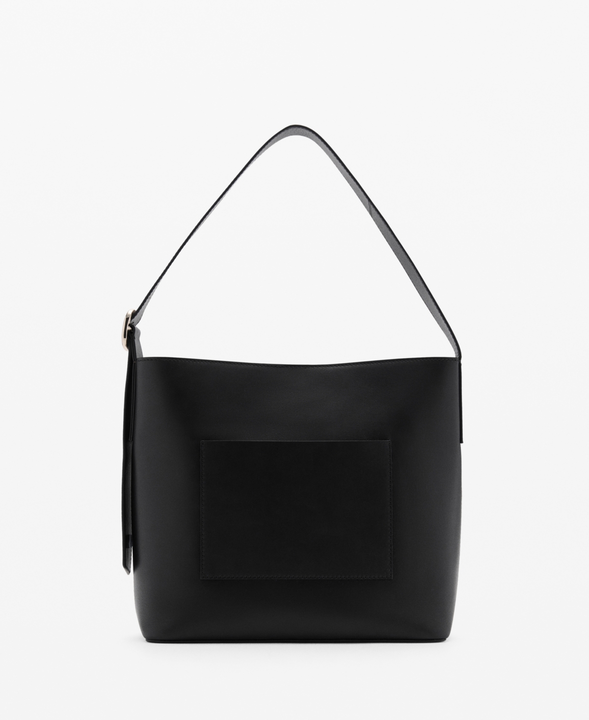 Mango Sac Shopper Cuir In Black