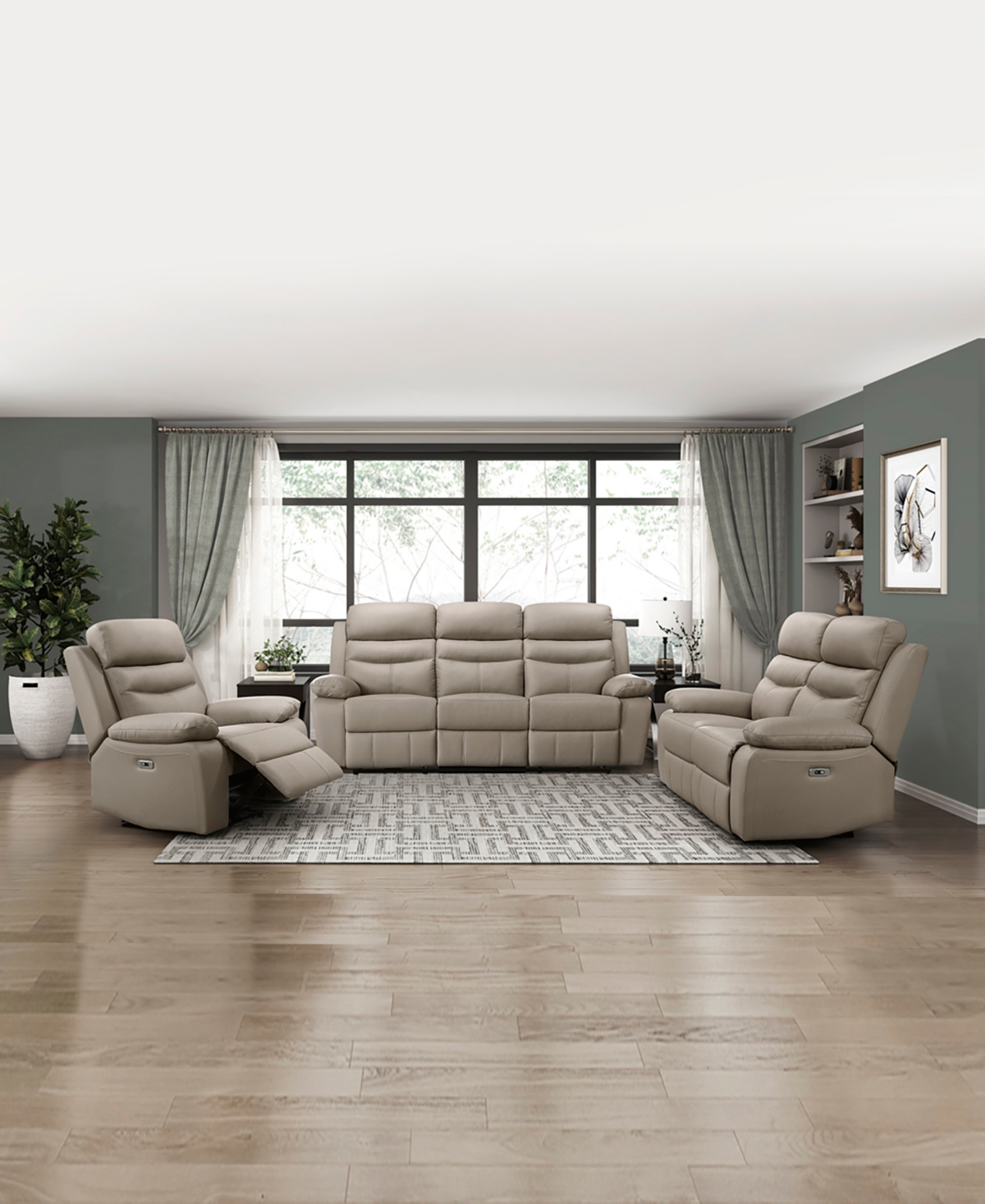 HOMELEGANCE WHITE LABEL RITTMAN 64" POWER DOUBLE RECLINING LOVE SEAT 