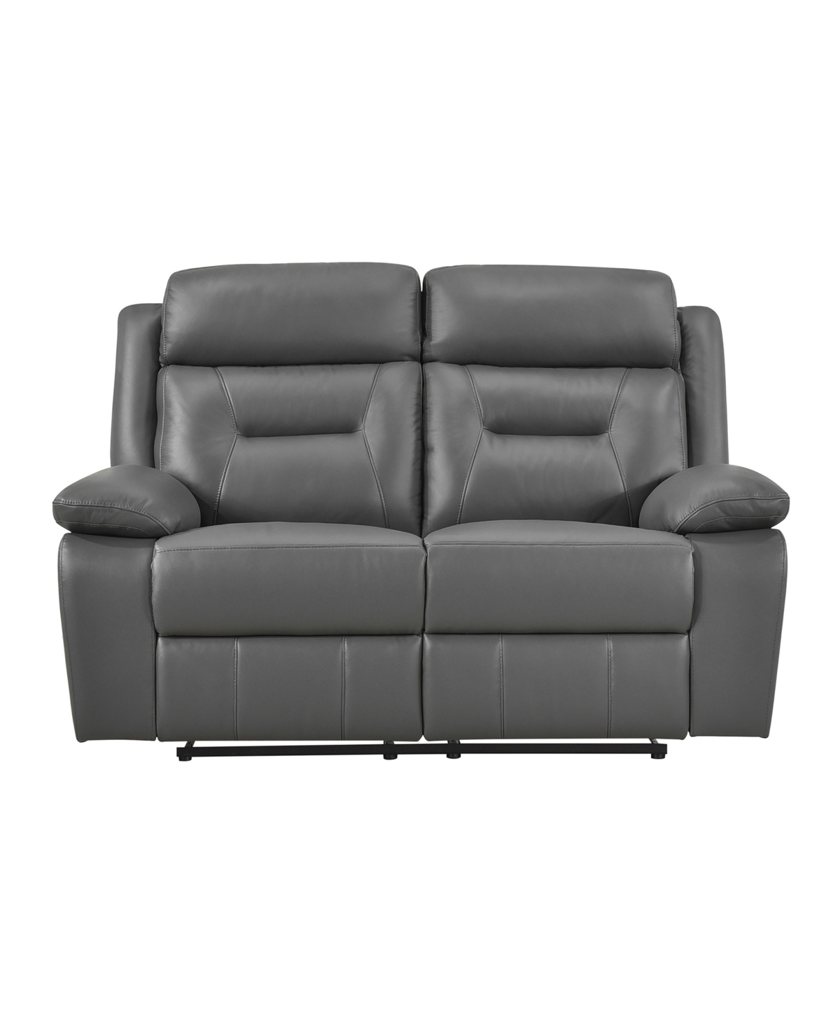 Homelegance White Label Corvallis 63" Double Reclining Love Seat In Dark Gray