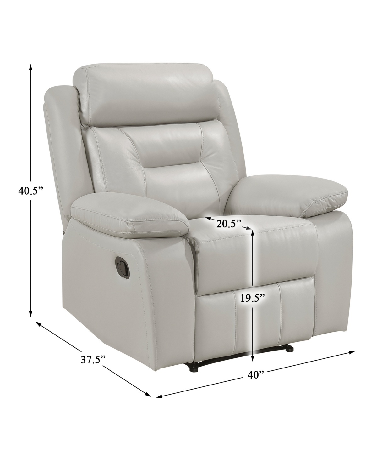 HOMELEGANCE WHITE LABEL CORVALLIS 40" RECLINING CHAIR 