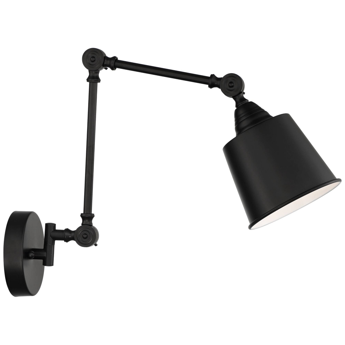 Mendes Modern Industrial Swing Arm Adjustable Wall Mounted LampMetal Hardwired Down Light Fixture for Bedroom Bedside House Reading Living Room