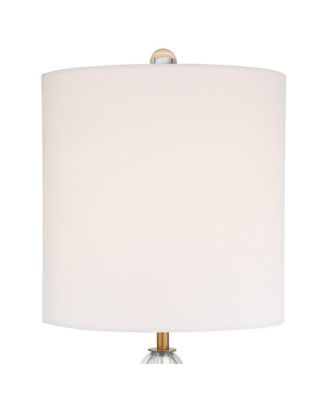 Halston Art Deco Buffet Table Lamp 32 1/2" Tall Crystal Ball Brass Metal Off White Fabric Drum Shade for Bedroom Living Room Kids