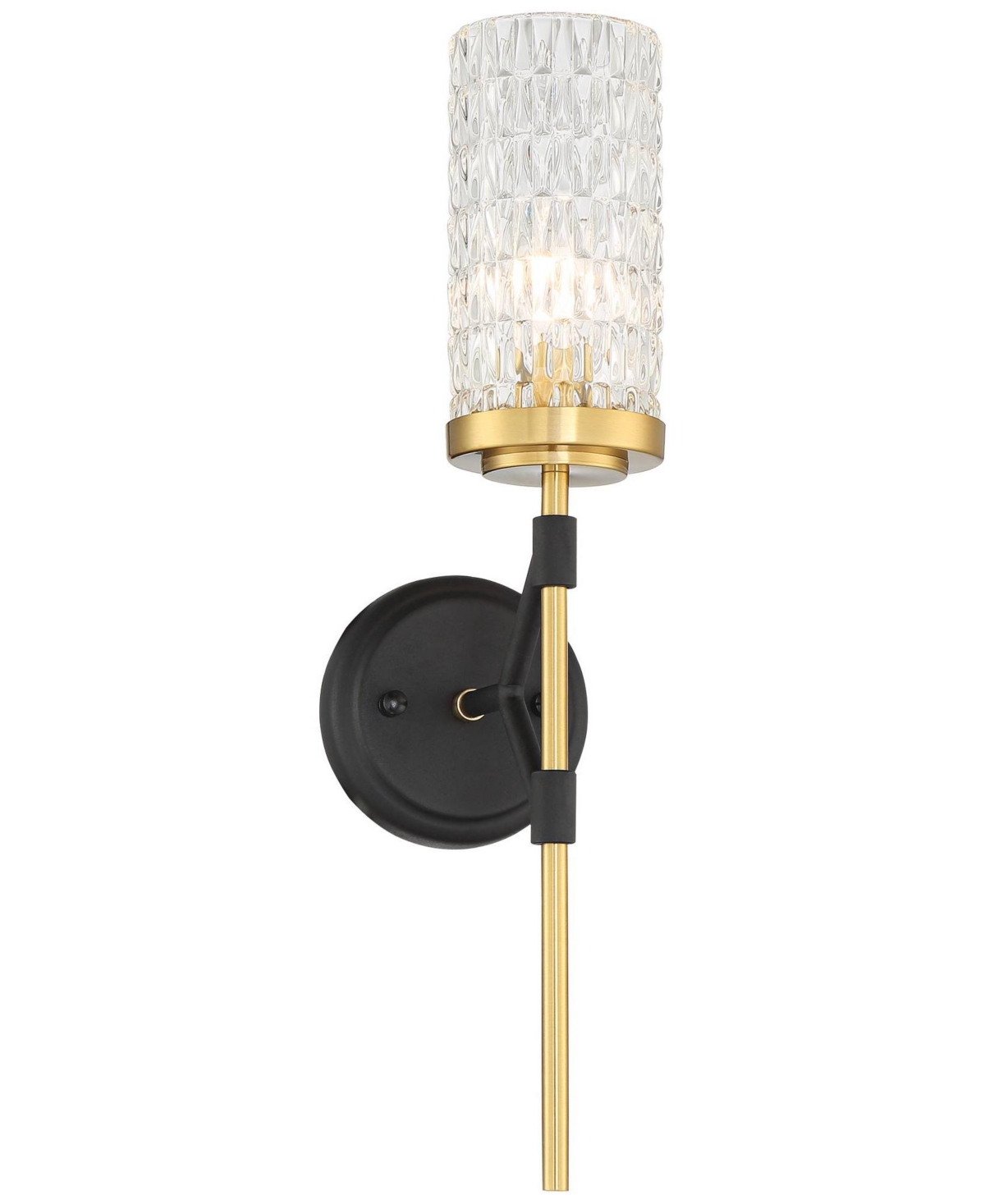Darin Mid Century Modern Wall Light Sconce Black Brass Hardwired 4 1/2