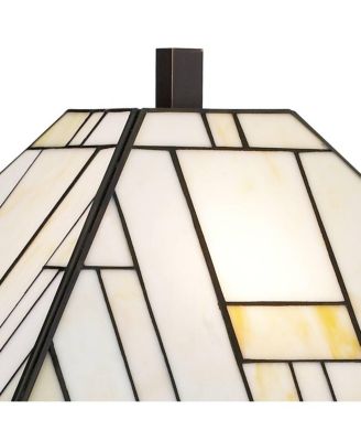 Franklin Iron Works Wrought Tiffany Style Table Lamp 26 1/4" High Bronze Art Deco Stained Glass for Bedroom Living Room Bedside Nightstand Office Kids