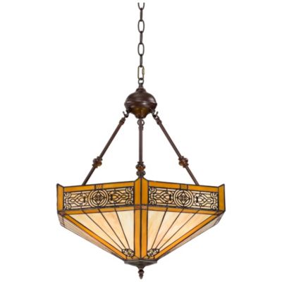 Stratford Bronze Pendant Chandelier 20 3/4" Wide Farmhouse Rustic Art Glass 3-Light Fixture for Dining Room House Kitchen Island