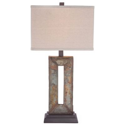 Tahoe Rustic Table Lamp 26" High Natural Stale Rectangular Box Shade for Bedroom Living Room Bedside Nightstand Office Kids House