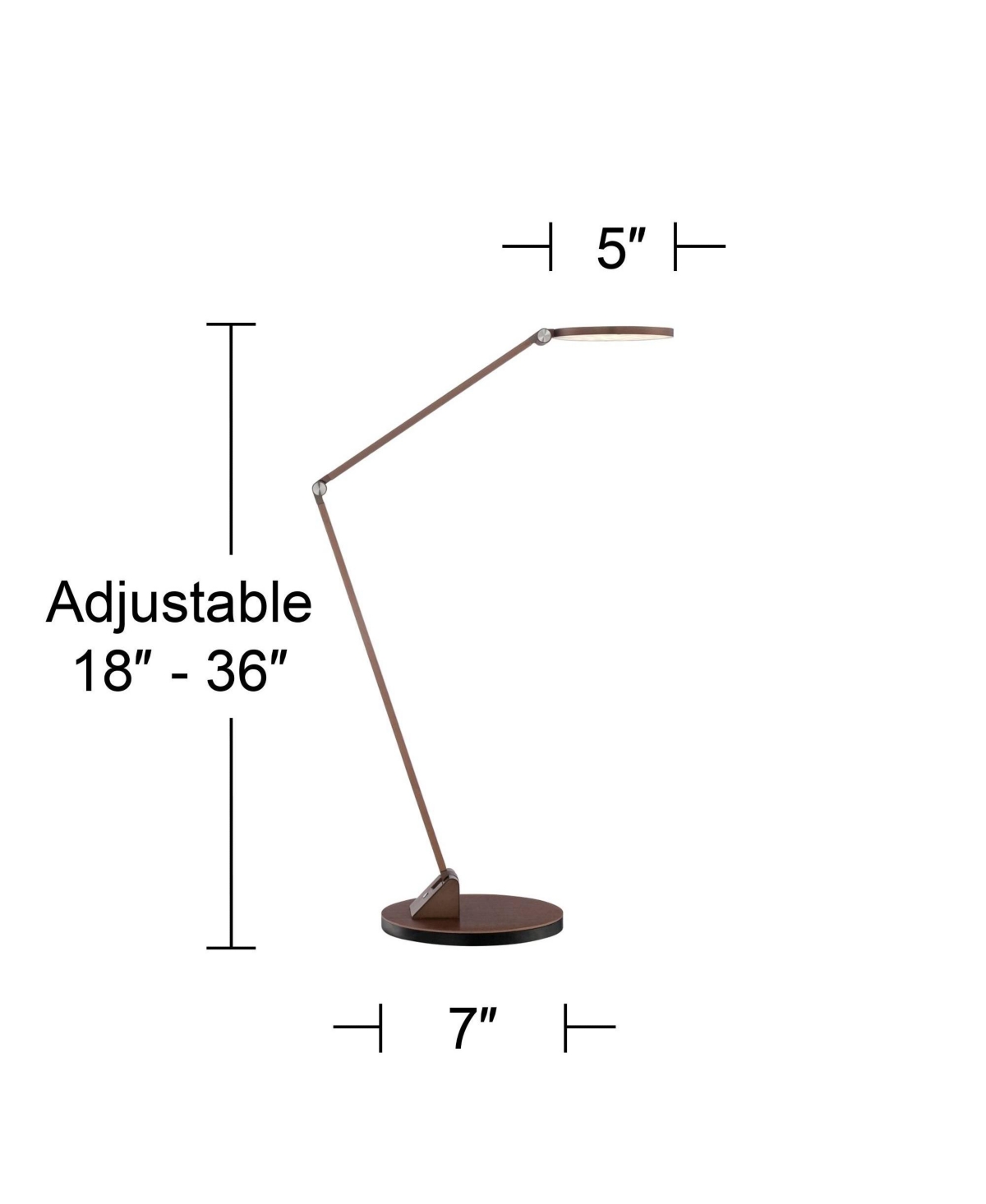 Magnum Modern Minimalist Desk Table Lamp Led Adjustable Arm Head Tall French BronzeMetal Decor for Living Room Bedroom House Bedside Nights