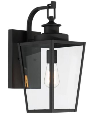 Ackerly Modern Outdoor Wall Light Fixture Textured Black 17 1/4" Clear Glass for Post Exterior Barn Deck House Porch Yard Patio