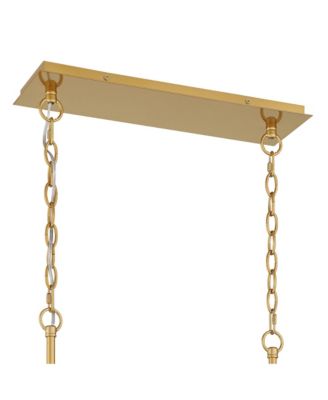 Possini Euro Carrine 38.5" Gold Linear Chandelier, 8-Light Modern Fixture with Clear Crystal Accents for Dining Room, Kitchen, Foyer & High Ceilings