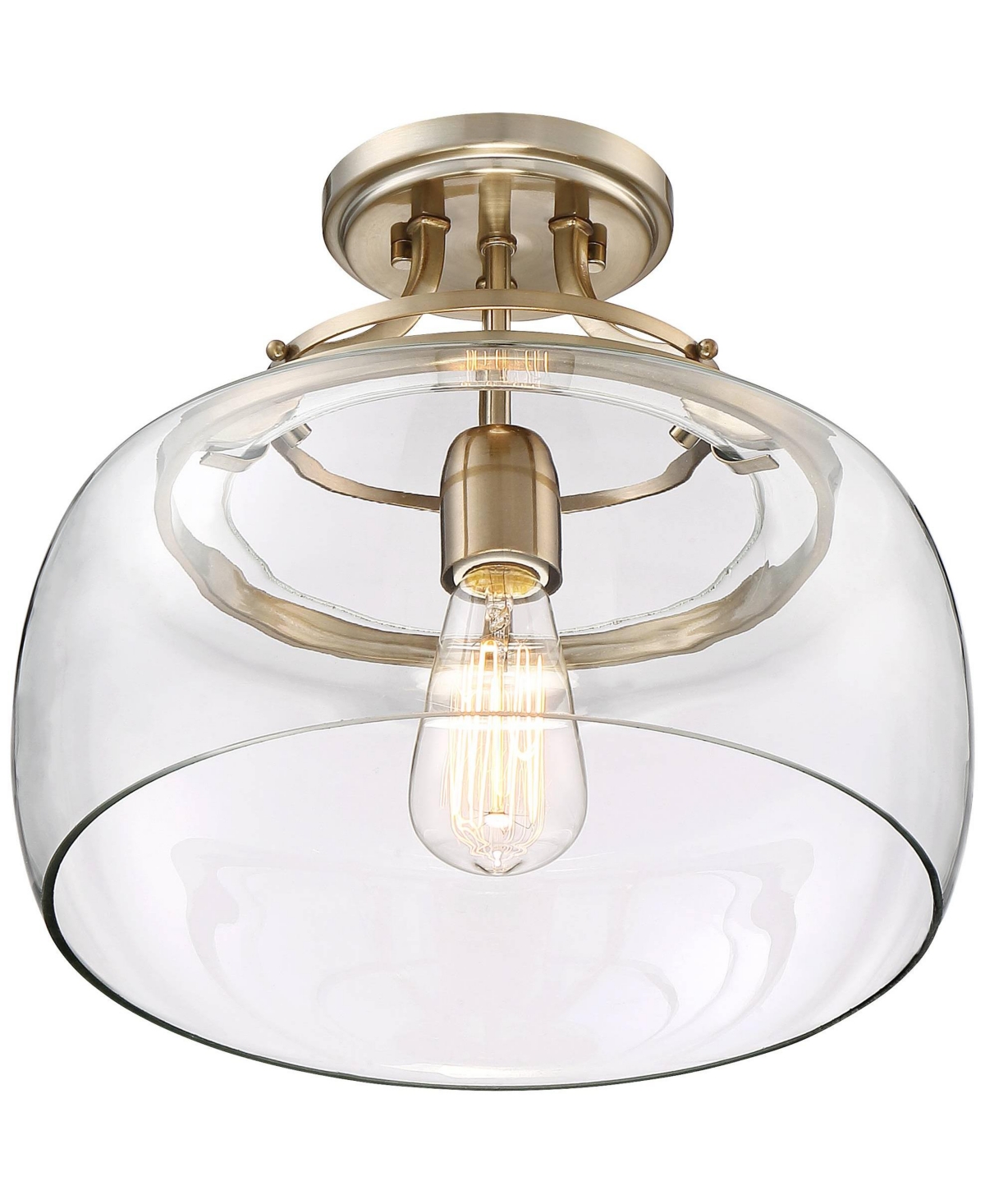 Franklin Iron Works Charleston Rustic Farmhouse Ceiling Light Semi Flush-Mount Fixture 13 1/2